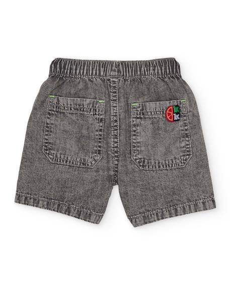 Bermuda garçon en denim effet délavé Gris 2 - vertbaudet enfant 