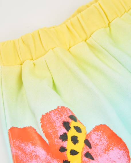 Short fille en maille avec fleur imprimée Bleu 3 - vertbaudet enfant 