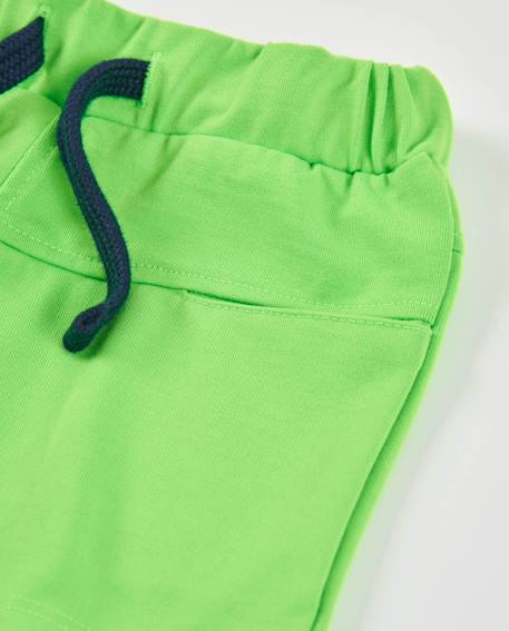 Bermuda garçon en coton avec taille élastiquée Vert 3 - vertbaudet enfant 