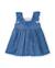 Robe pour fille en toile avec volants et broderie florale Bleu 2 - vertbaudet enfant 