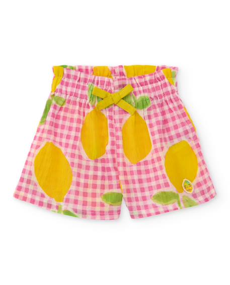 Fille-Short fille léger avec imprimé de citrons