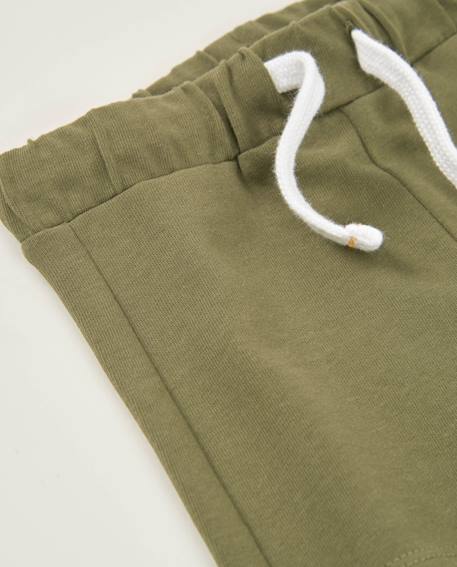Bermuda garçon en coton avec taille élastiquée et cordon Vert 3 - vertbaudet enfant 