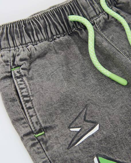 Bermuda garçon en denim effet délavé Gris 3 - vertbaudet enfant 