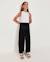 Pantalon fille en maille côtelée Noir 1 - vertbaudet enfant 