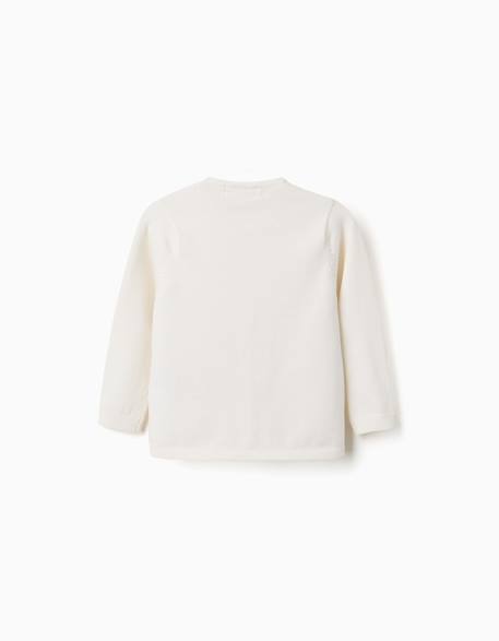 Gilet en maille Blanc+Bleu foncé 2 - vertbaudet enfant 