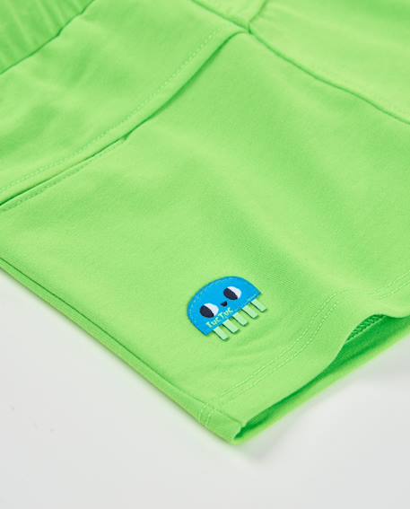 Bermuda garçon en coton avec taille élastiquée Vert 4 - vertbaudet enfant 