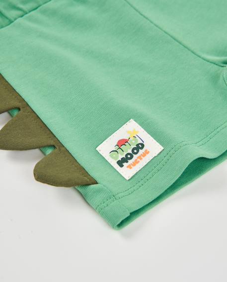 Bermuda garçon en coton avec détails en relief Vert 4 - vertbaudet enfant 