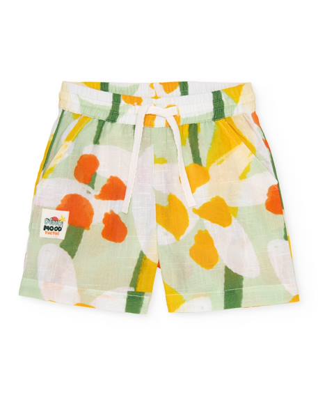 Bermuda garçon en tissu léger Vert 1 - vertbaudet enfant 