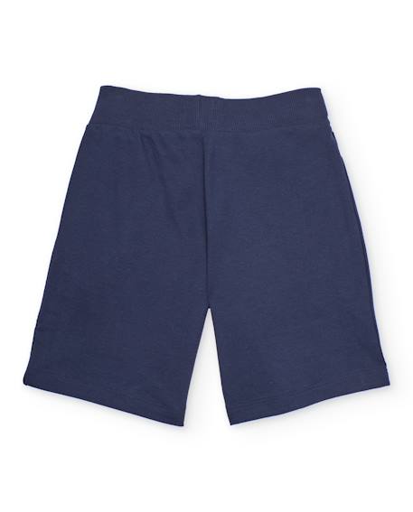 Bermuda garçon en maille avec taille élastique Bleu 2 - vertbaudet enfant 