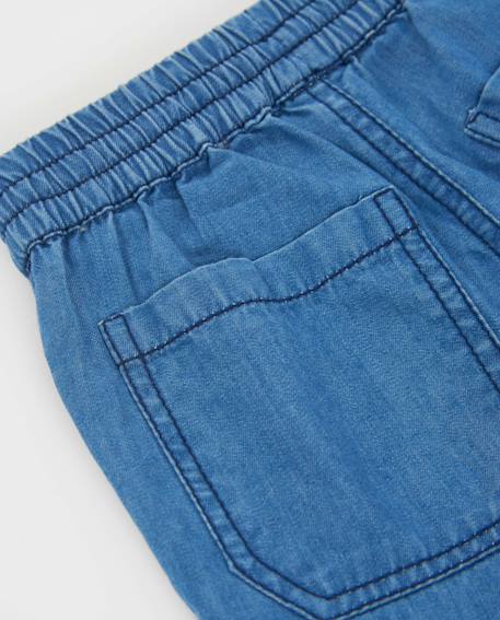Bermuda pour garçon en toile et denim Bleu 4 - vertbaudet enfant 