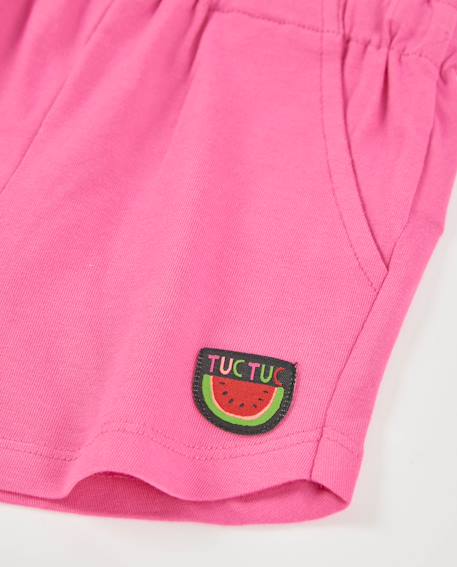 Short fille en coton avec broderie pastèque Rose 4 - vertbaudet enfant 