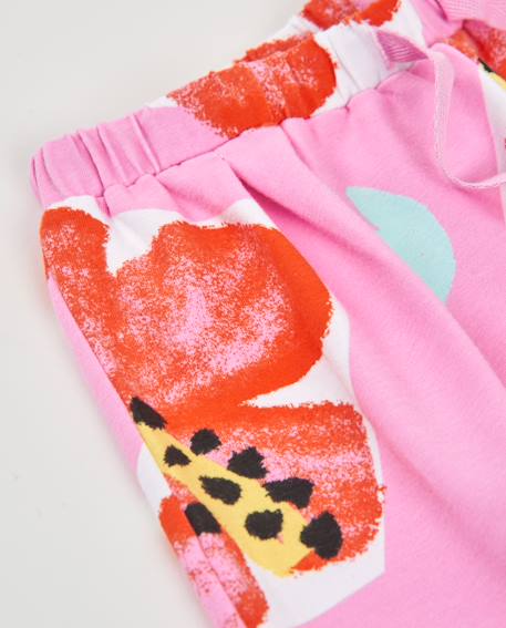Short fille en maille avec taille élastiquée Rose 3 - vertbaudet enfant 