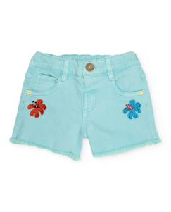 Short fille en denim avec broderies  - vertbaudet enfant