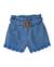 Short pour fille en toile avec broderies florales Bleu 1 - vertbaudet enfant 