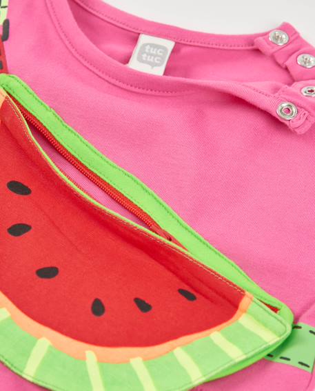 Robe fille en maille avec application de pastèque Rose 3 - vertbaudet enfant 