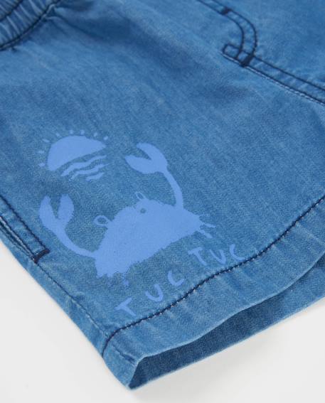Bermuda pour garçon en toile et denim Bleu 3 - vertbaudet enfant 