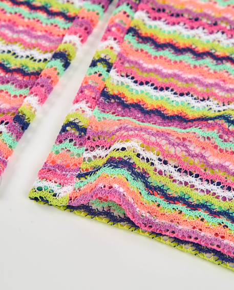 Pantalon fille en maille avec imprimé zigzag Rose 5 - vertbaudet enfant 