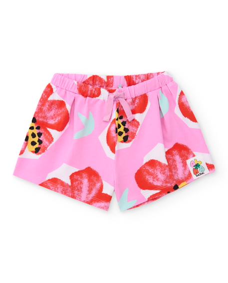 Bébé-Short fille en maille avec taille élastiquée