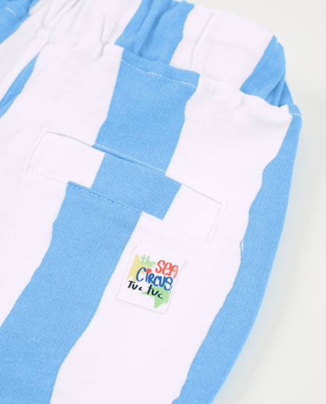 Bermuda garçon en maille de coton avec broderie décorative Bleu 4 - vertbaudet enfant 