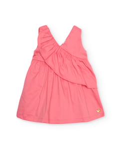 Robe pour fille en toile avec volant sur le devant  - vertbaudet enfant