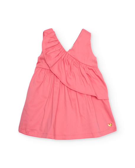 Fille-Robe pour fille en toile avec volant sur le devant
