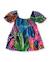 Robe fille en tissu et fronces élastiquées Bleu 1 - vertbaudet enfant 