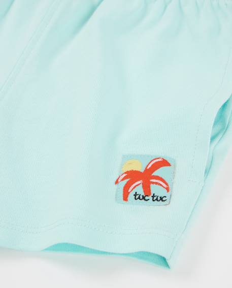 Bermuda garçon en coton avec cordon ajustable Bleu 4 - vertbaudet enfant 