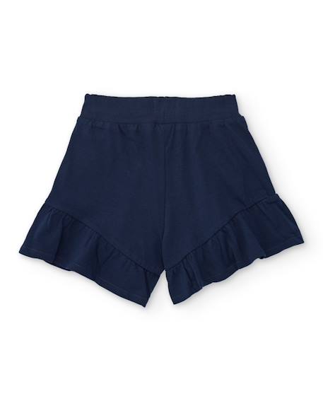 Short fille en maille avec volant au bas Bleu 2 - vertbaudet enfant 