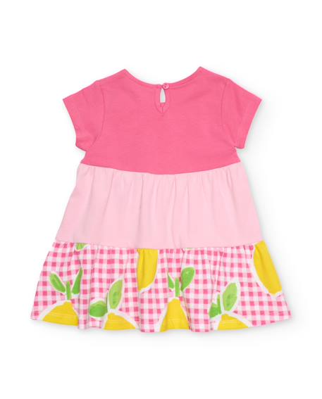 Robe fille en maille avec fleur appliquée Rose 2 - vertbaudet enfant 