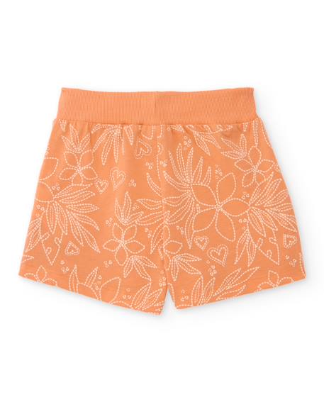 Short fille en maille avec imprimé floral Orange 2 - vertbaudet enfant 