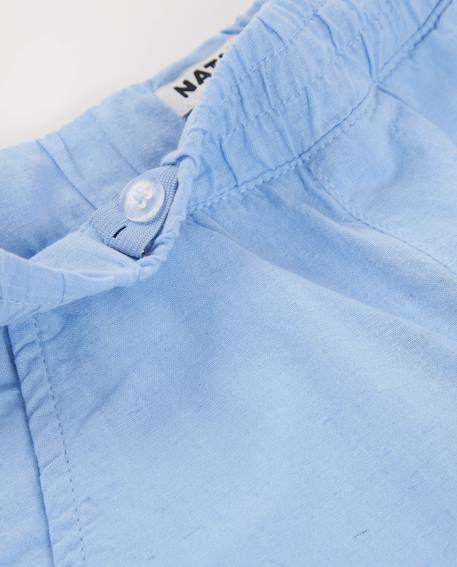 Bermuda garçon en tissu tissé avec taille élastique Bleu 3 - vertbaudet enfant 