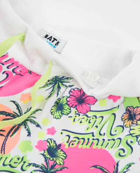 Short fille en maille avec imprimé tropical Rose 3 - vertbaudet enfant 