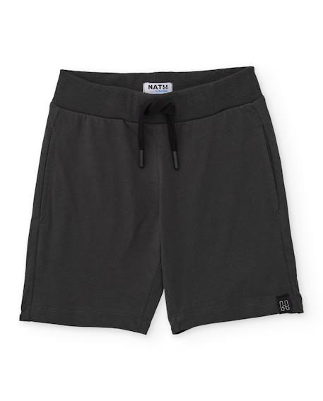 Bermuda garçon en maille avec taille élastique Gris 1 - vertbaudet enfant 