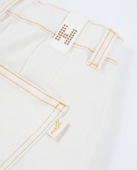 Short fille en toile et denim Blanc 4 - vertbaudet enfant 
