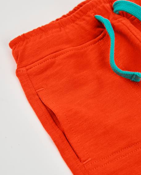 Bermuda garçon en maille avec cordon ajustable Rouge 3 - vertbaudet enfant 