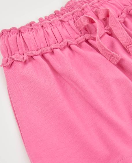 Short fille en maille avec taille à volant froncé Rose 3 - vertbaudet enfant 