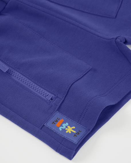 Bermuda garçon en maille avec poches zippées Violet 4 - vertbaudet enfant 