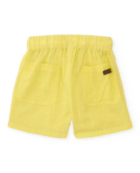 Bermuda garçon avec taille élastiquée Jaune 2 - vertbaudet enfant 