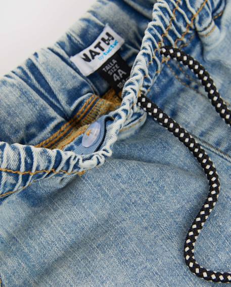 Bermuda garçon en toile et denim Bleu 4 - vertbaudet enfant 