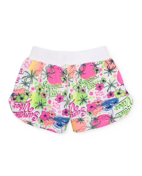 Short fille en maille avec imprimé tropical Rose 2 - vertbaudet enfant 