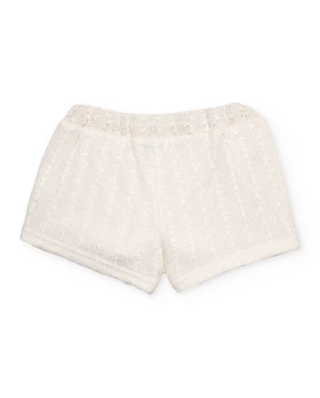 Short fille en maille avec tricot ajouré Blanc 2 - vertbaudet enfant 