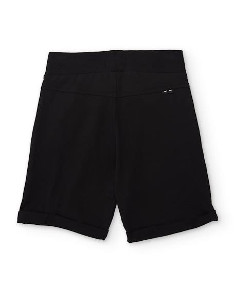 Bermuda garçon en maille avec revers au bas Noir 2 - vertbaudet enfant 