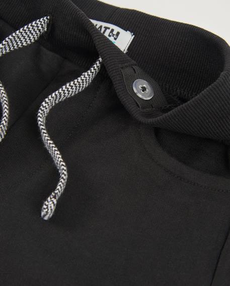 Bermuda garçon en maille avec cordon de serrage réglable Noir 3 - vertbaudet enfant 