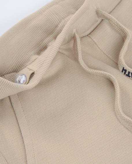 Bermuda garçon en maille avec taille élastique et cordon de serrage Beige 3 - vertbaudet enfant 