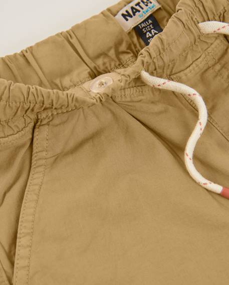 Bermuda garçon en tissu tissé avec poches cargo Marron 3 - vertbaudet enfant 