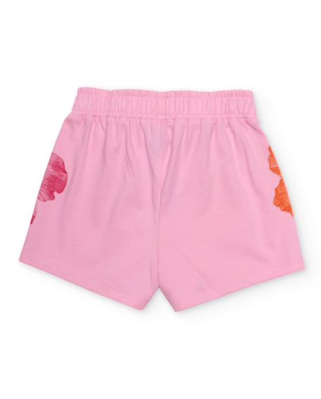 Short fille en maille avec motif d’hibiscus Rose 2 - vertbaudet enfant 