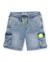 Bermuda garçon uni en tissu denim Bleu 2 - vertbaudet enfant 