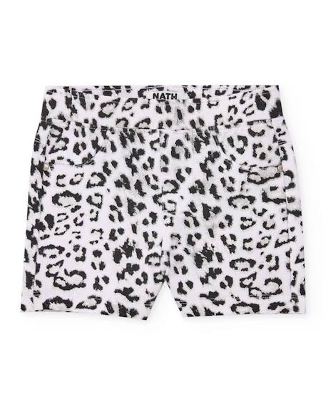 Fille-Short fille en maille avec motif animalier