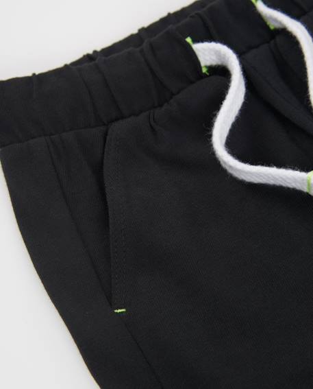 Bermuda garçon en maille avec cordon contrasté Noir 3 - vertbaudet enfant 