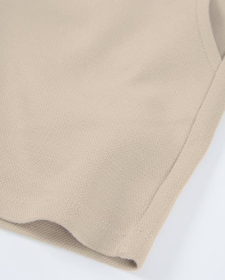 Bermuda garçon en maille avec taille élastique et cordon de serrage Beige 4 - vertbaudet enfant 